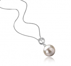 10-11mm di Perle Acqua Dolce Pendente en Bonita Bianco