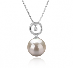 10-11mm di Perle Acqua Dolce Pendente en Aurora Bianco
