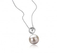 10-11mm di Perle Acqua Dolce Pendente en Aurora Bianco