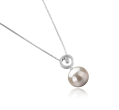 10-11mm di Perle Acqua Dolce Pendente en Aurora Bianco