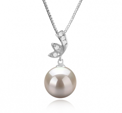 10-11mm di Perle Acqua Dolce Pendente en Justine Bianco