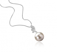 10-11mm di Perle Acqua Dolce Pendente en Justine Bianco