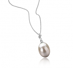 9-10mm di Perle Acqua Dolce Pendente en Lindsay Bianco