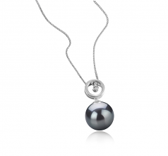 11-12mm Di Tahiti Pendente en Aurora Nero
