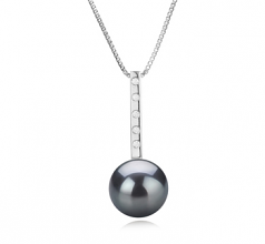 11-12mm Di Tahiti Pendente en Vanna Nero