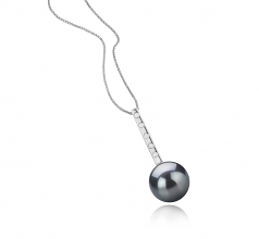 11-12mm Di Tahiti Pendente en Vanna Nero
