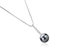 11-12mm Di Tahiti Pendente en Vanna Nero