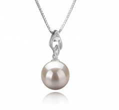 10-11mm di Perle Acqua Dolce Pendente en Frida Bianco