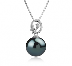 11-12mm Di Tahiti Pendente en Trish Nero