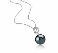 11-12mm Di Tahiti Pendente en Trish Nero
