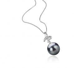 10-11mm Di Tahiti Pendente en Maude Nero