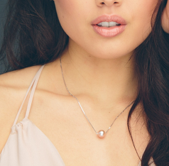 10-10.5mm di Perle Acqua Dolce Pendente en Rosa