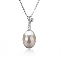 9-10mm di Perle Acqua Dolce Pendente en Alaska Bianco