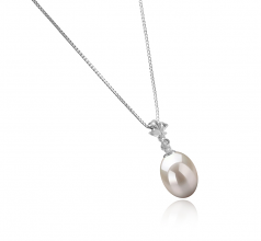 9-10mm di Perle Acqua Dolce Pendente en Alaska Bianco