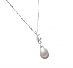 10-11mm di Perle Acqua Dolce Pendente en Mildred Bianco