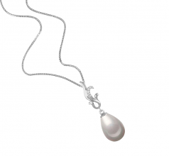 10-11mm di Perle Acqua Dolce Pendente en Mildred Bianco