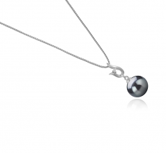 9-10mm Di Tahiti Pendente en Samantha Nero