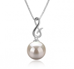 9-10mm di Perle Acqua Dolce Pendente en Valena Bianco