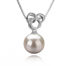 9-10mm di Perle Acqua Dolce Pendente en Adelina Bianco