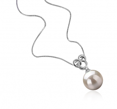 9-10mm di Perle Acqua Dolce Pendente en Adelina Bianco