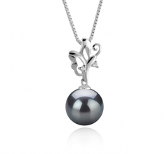 9-10mm Di Tahiti Pendente en Braith Nero
