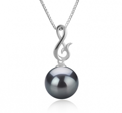9-10mm Di Tahiti Pendente en Valena Nero