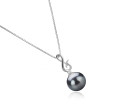 9-10mm Di Tahiti Pendente en Valena Nero