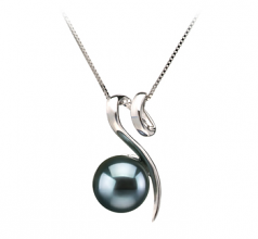 8-9mm Akoya Giapponese Pendente en Dionne Nero