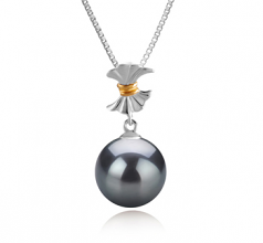 9-10mm Di Tahiti Pendente en Belva Nero