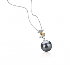 9-10mm Di Tahiti Pendente en Belva Nero