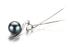8-9mm Akoya Giapponese Pendente en Dionne Nero
