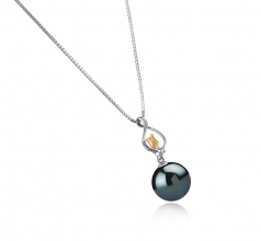 11-12mm Di Tahiti Pendente en Caresse Nero