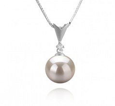 9-10mm di Perle Acqua Dolce Pendente en Ailani Bianco