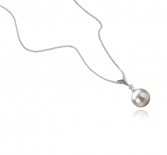 9-10mm di Perle Acqua Dolce Pendente en Ailani Bianco