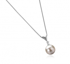 9-10mm di Perle Acqua Dolce Pendente en Ailani Bianco
