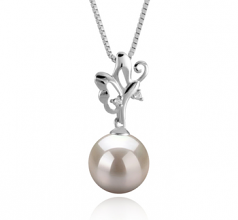 9-10mm di Perle Acqua Dolce Pendente en Braith Bianco