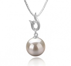 9-10mm di Perle Acqua Dolce Pendente en Samantha Bianco