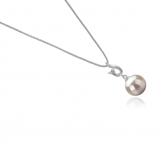 9-10mm di Perle Acqua Dolce Pendente en Samantha Bianco