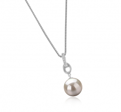 9-10mm di Perle Acqua Dolce Pendente en Sierra Bianco