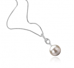 9-10mm di Perle Acqua Dolce Pendente en Sierra Bianco