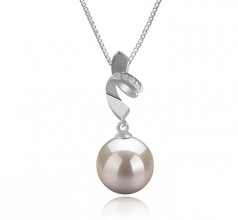 9-10mm di Perle Acqua Dolce Pendente en Winola Bianco