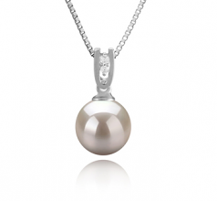 8-9mm di Perle Acqua Dolce Pendente en Nerea Bianco