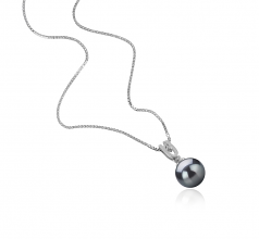 8-9mm di Perle Acqua Dolce Pendente en Nerea Nero