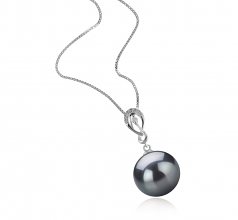 10-11mm Di Tahiti Pendente en Lena Nero