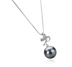 10-11mm Di Tahiti Pendente en Bridget Nero