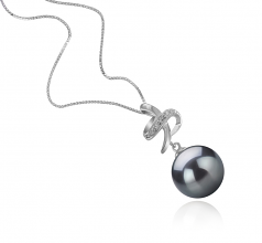 10-11mm Di Tahiti Pendente en Bridget Nero