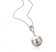 10-11mm di Perle Acqua Dolce Pendente en Lena Bianco