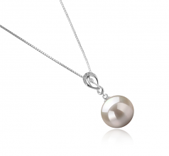 10-11mm di Perle Acqua Dolce Pendente en Lena Bianco