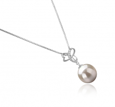 10-11mm di Perle Acqua Dolce Pendente en Dorothy Bianco