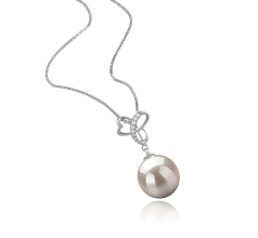 10-11mm di Perle Acqua Dolce Pendente en Dorothy Bianco